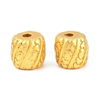 Brass Beads, Textured Barrel, Matte Gold Color, 7.5x7mm, Hole: 1.8mm(KK-A292-05A-MG)