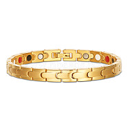 SHEGRACE Stainless Steel Watch Band Bracelets, Real 18K Gold Plated, 7-7/8 inch(20cm)(JB647B)