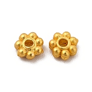 Rack Plating Alloy Spacer Beads, Flower, Matte Gold Color, 4.5x4x1.8mm, Hole: 1mm(PALLOY-A001-20MG)