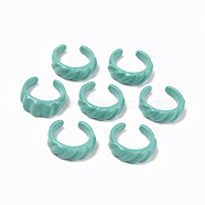 Spray Painted Alloy Cuff Rings, Open Rings, Cadmium Free & Lead Free, Medium Aquamarine, US Size 7(17.3mm)(RJEW-T011-04-RS)