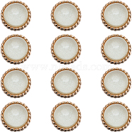12Pcs ABS Plastic Shank Buttons, with Light Gold Tone Alloy Findings, 1-Hole, Half Round, Beige, 25x16mm, Hole: 2mm(BUTT-GF0003-47B)