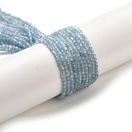 Natural Aquamarine Beads Strands, Faceted, Round, Grade AA, 2~2.5mm, Hole: 0.5mm, about 157~180pcs/strand, 15.08~15.75''(38.2~40cm)(G-B074-B01-01)