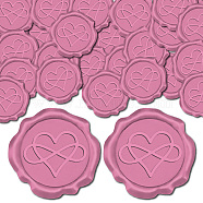 25Pcs Adhesive Wax Seal Stickers, Envelope Seal Decoration, For Craft Scrapbook DIY Gift, Hot Pink, Heart, 30mm(DIY-CP0009-11B-08)