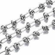 304 Stainless Steel Link Chains, with Spool, Unwelded, Stainless Steel Color, 11.5x5.8x1.1mm, about 16.4 Feet(5m)/roll(CHS-S008-005P)