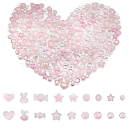 18 Style Transparent Acrylic Beads, Bead in Bead, Faceted, Star & Candy & Rabbit & Round & Flower, Pink, 8~15.5x8~21.5x6~11.5mm, Hole: 2~2.5mm, 180pcs/box(TACR-CA0001-20)