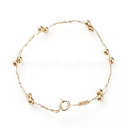 Brass Bangles, with Round Beads, Copper Wire and Cardboard Boxes, Golden, 7-1/4 inch(18.5cm)(BJEW-JB05851-01)