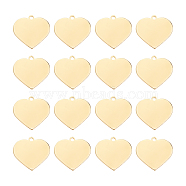 BENECREAT Brass Pendants, Stamping Blank Tag, Heart, Golden, 18.5x20x1mm, Hole: 1.5mm, 30pcs/box(KK-BC0006-84G)