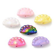 UV Plating Opaque Acrylic Beads, Luminous Beads, Iridescent, Dumpling with Face, Mixed Color, 18x29x12.5mm, Hole: 2.5mm(X-SACR-L005-10)