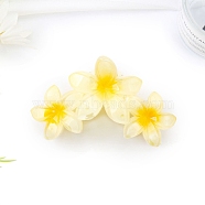 Flower Plastic Claw Hair Clips, Hair Accessories for Women & Girls, Yellow, 107.5x65x61mm(PW-WGB4757-04)