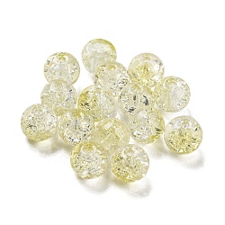 Transparent Spray Painting Crackle Glass Beads, Round, Champagne Yellow, 8mm, Hole: 1.6mm, 300pcs/bag(GLAA-L046-01B-28)