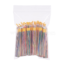 Polyester Tassel Big Pendants Decoration, Colorful, 80~90x8.5~9mm, Hole: 4x6mm(AJEW-S059-11)