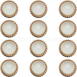 12Pcs ABS Plastic Shank Buttons, with Light Gold Tone Alloy Findings, 1-Hole, Half Round, Beige, 25x16mm, Hole: 2mm(BUTT-GF0003-47B)