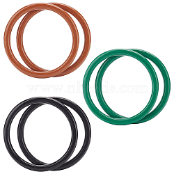 WADORN 6Pcs 3 Colors Plastic Bag Handles, for Bag Replacement Accessories, Round Ring, Mixed Color, 14x1.15cm, Inner Diameter: 11.7cm, 2pc/color(FIND-WR0007-06)