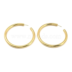 Rack Plating Brass Ring Stud Earrings, Half Hoop Earrings, Long-Lasting Plated, Cadmium Free & Lead Free, Real 18K Gold Plated, 80x6mm(EJEW-K263-02G)