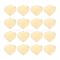 BENECREAT Brass Pendants, Stamping Blank Tag, Heart, Golden, 18.5x20x1mm, Hole: 1.5mm, 30pcs/box(KK-BC0006-84G)