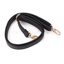 Imitation Leather Shoulder Strap, with Alloy Findings, for Bag Straps Replacement Accessories, Black, 747~1340x19x3.5mm(FIND-WH0043-47)