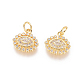 Brass Micro Pave Clear Cubic Zirconia Charms(X-ZIRC-L093-20G)-1