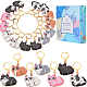 1 Set Cat Alloy Enamel Pendant Locking Stitch Markers(HJEW-SC0001-62)-1