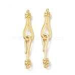 Brass Hook and S-Hook Clasps, Nickel Free, Real 18K Gold Plated, 32mm, Hole: 1.2mm(KK-Z136-41B-G)
