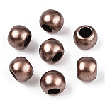 Rondelle Spray Painted Acrylic Beads, Large Hole Beads, Camel, 10x8mm, Hole: 4.8mm(ACRP-WH0003-01A)