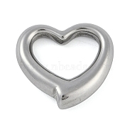 Anti-Tarnish 304 Stainless Steel Pendants, Heart Charm, Stainless Steel Color, 15x16.5x4mm(STAS-M078-01B-P)