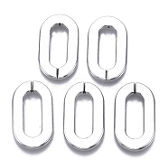 CCB Plastic Linking Rings, Quick Link Connectors, For Jewelry Paperclip Chains, Drawn Elongated Cable Chains Making, Oval, Platinum, 36.5x20.5x3.5mm, Inner Diameter: 8x24mm(X-CCB-R103-08P)
