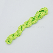 Nylon Thread, Nylon Jewelry Cord for Custom Woven Bracelets Making, Green Yellow, 2mm, about 13.12 yards(12m)/bundle, 10bundles/bag, about 131.23 yards(120m)/bag(NWIR-R002-2mm-13)