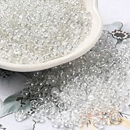 Baking Glass Seed Beads, Peanut, Clear, 5.5~6x3~3.5x3mm, Hole: 1~1.2mm, about 4000pcs/pound(SEED-K009-07A-12)