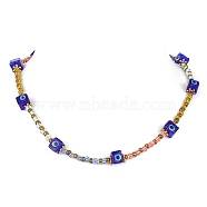 Evil Eye Lampwork & Glass Seed Beaded Necklace for Women, Colorful, 20.35 inch(51.7cm)(NJEW-JN04390)