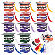 AHADERMAKER 40 Sets 5 Colors Graduation Cap Paper Folding Gift Boxes, with Tassel and Snap Button, for Graduation Presents Wrapping, Mixed Color, Finish Product: 6x6x6cm, about 5pcs/set, 8 sets/color(CON-GA0001-13)