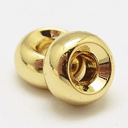 Brass Spacer Rondelle Beads, Cadmium Free & Nickel Free & Lead Free, Real 18K Gold Plated, 5x3mm, Hole: 2mm(KK-P130-112G-NR)