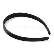 Plastic Hair Bands, with Cloth Covered, Black, 100mm(OHAR-R275-03)