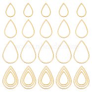 30Pcs 3 Style 201 Stainless Steel Linking Rings, Teardrop, Golden, 15.5~25x10~17x1mm, 10pcs/style(STAS-UN0048-12)