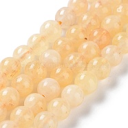 Dyed Natural Malaysia Jade Beads Strands, Round, Gold, 6mm, Hole: 1mm, about 31pcs/strand, 7.48 inch(19cm)(G-G021-02A-11)