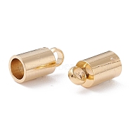 201 Stainless Steel Cord Ends, End Caps, Column, Real 24K Gold Plated, 8x4mm, Hole: 1.5mm, Inner Diameter: 3mm(STAS-H410-20G-I)