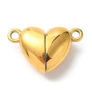 Ion Plating(IP)  303 Stainless Steel Magnetic Clasps, Heart, Golden, 10.5x16x5mm, Hole: 1.5mm(STAS-C076-02G)