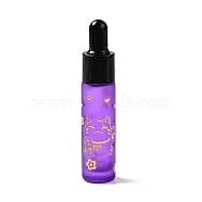 Rubber Dropper Bottles, Refillable Glass Bottle, for Essential Oils Aromatherapy, with Fortune Cat Pattern & Chinese Character, Medium Purple, 2x9.45cm, Hole: 9.5mm, Capacity: 10ml(0.34fl. oz)(MRMJ-M002-01A-06)
