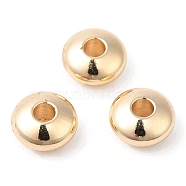 Brass Beads, Cadmium Free & Lead Free, Rondelle, Long-Lasting Plated, Light Gold, 6x3mm, Hole: 2mm(KK-B073-02D-LG)