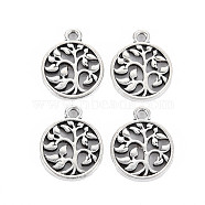 Tibetan Style Alloy Pendants, Cadmium Free & Lead Free, Tree, Antique Silver, 17.5x14.5x1.5mm, Hole: 1.8mm, about 800pcs/1000g(TIBEP-N011-021)