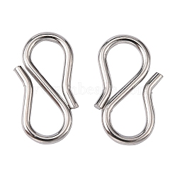 304 Stainless Steel S-Hook Clasps, Stainless Steel Color, 12x6x1mm(X-STAS-R083-11)