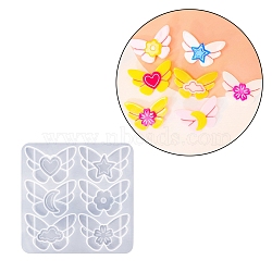 Butterfly DIY Silicone Molds, Decoration Making, Resin Casting Molds, For UV Resin, Epoxy Resin Jewelry Making, White, 135x128x6mm, Inner Diameter: 40x60mm(SIMO-H018-01A)