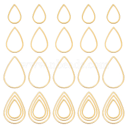 30Pcs 3 Style 201 Stainless Steel Linking Rings, Teardrop, Golden, 15.5~25x10~17x1mm, 10pcs/style(STAS-UN0048-12)