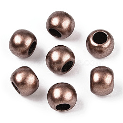 Rondelle Spray Painted Acrylic Beads, Large Hole Beads, Camel, 10x8mm, Hole: 4.8mm(ACRP-WH0003-01A)