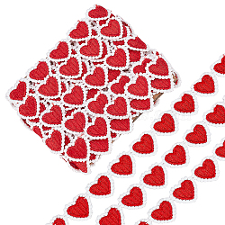 5 Yards Fiber Lace Trims, Heart, Red, 7/8 inch(23mm)(OCOR-GF0001-91A)