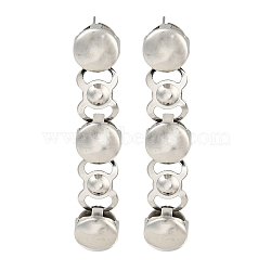 Non-Tarnish 304 Stainless Steel Stud Earrings, for Women, Flat Round, Stainless Steel Color, 62x12mm(EJEW-S229-09P)