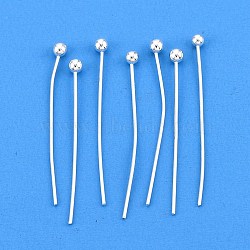 Long-Lasting Plated Brass Ball Head Pins, Lead Free & Nickel Free & Cadmium Free, Silver, 24~26x0.5mm(KK-ZX025-27S-01-NR)