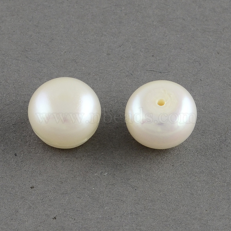 30 Pairs AAA Grade Half Drilled Pearl Button Beads For Earring Jewelry Making 