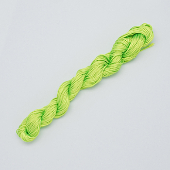 Nylon Thread, Nylon Jewelry Cord for Custom Woven Bracelets Making, Green Yellow, 2mm, about 13.12 yards(12m)/bundle, 10bundles/bag, about 131.23 yards(120m)/bag
