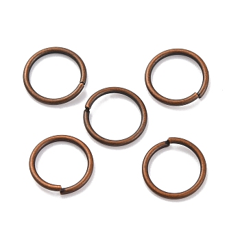 Brass Open Jump Rings, Cadmium Free & Lead Free, Red Copper, 9x0.9mm, Inner Diameter: 7mm, about 4166pcs/500g