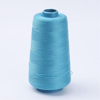 Polyester Thread, Sky Blue, 0.28mm, about 1749.78 yards(1600m)/roll